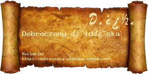 Debreczeny Áldáska névjegykártya